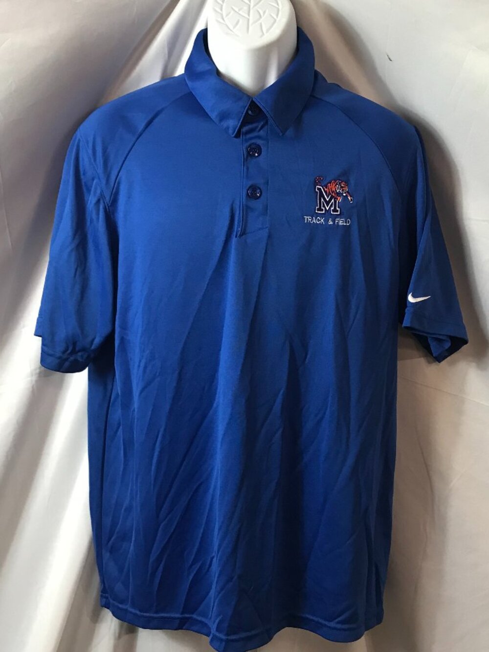 Nike Memphis State University MSU TRACK & FIELD Athletic Sport Cut Polo Shirt